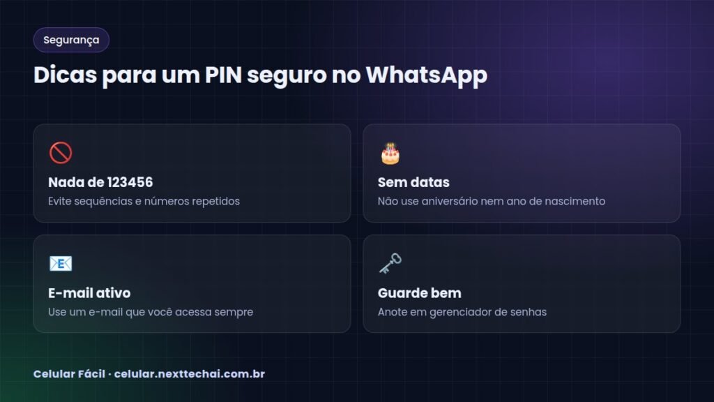 Dicas para um PIN seguro no WhatsApp